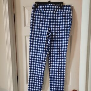 Talbots Blue and White Gingham Cropped Pants Size 10